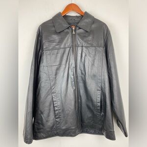 Wilsons M. Julian size Large Men’s Black Leather Quilted Lined Jacket Coat